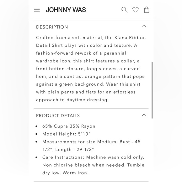 Johnny Was Kiana Ribbon Detail Shirt - Picture 6 of 6